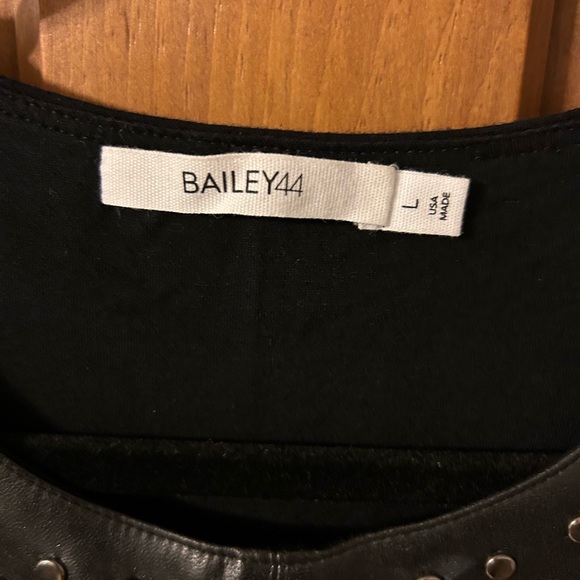 Bailey 44 Black Leather Dress with Stud Accents - Picture 3 of 4